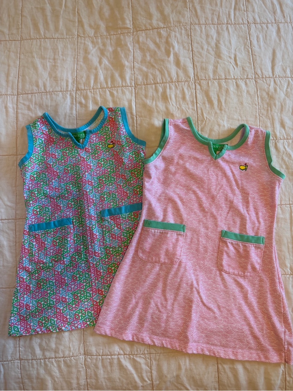EUC Masters Girls Pink and Teal Sleeveless Dresses